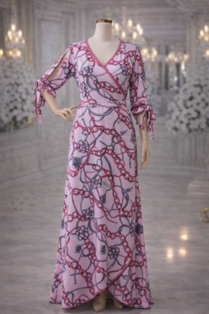 Women Jallabiya Pink With Lace - Pink