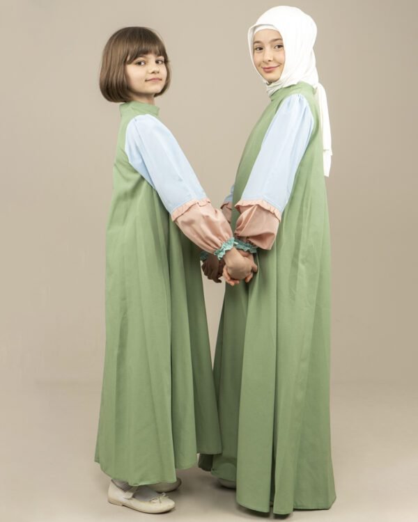 Girls Dress Long Light Casual - Green فساتين بنات Lamora