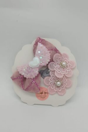 Girls Hair Bow Pink With Butterfly Lamora