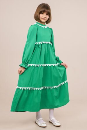 Green Girls Dress Perfect for Spring & Summer فساتين بنات Lamora