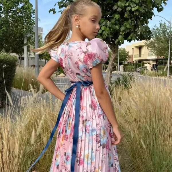 Jack Floral Pleating Party Dress For Girls Lamora