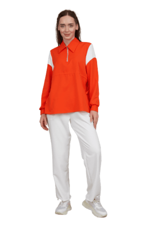 Ladies Tracksuit 2Pcs Set Tunic & Trouser Orange Lamora