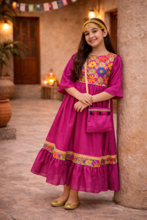 Girls Hugallaila Dress | Traditional Dress  Pink Floral
