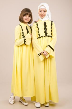 Practical Mustard Young Girl Dress for Spring & Summer فساتين بنات Lamora