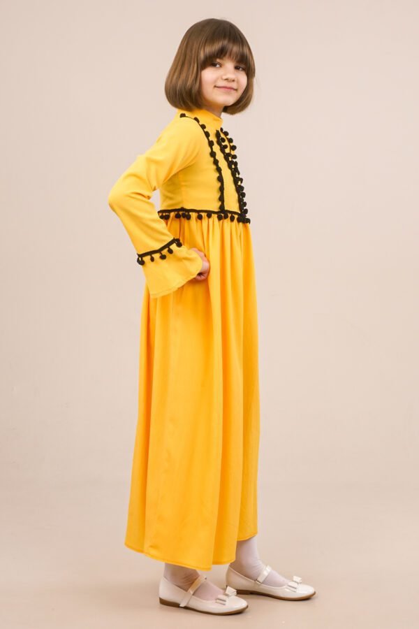 Practical Mustard Young Girls Dress for Spring & Summer فساتين بنات Lamora