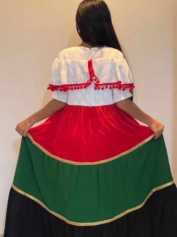 Red Balloon Lace National Day Flag Dress For UAE Girls Lamora