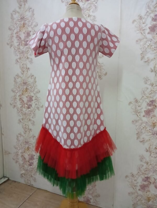 Red Dot Tulle UAE National Day Flag Dress For Girls Lamora