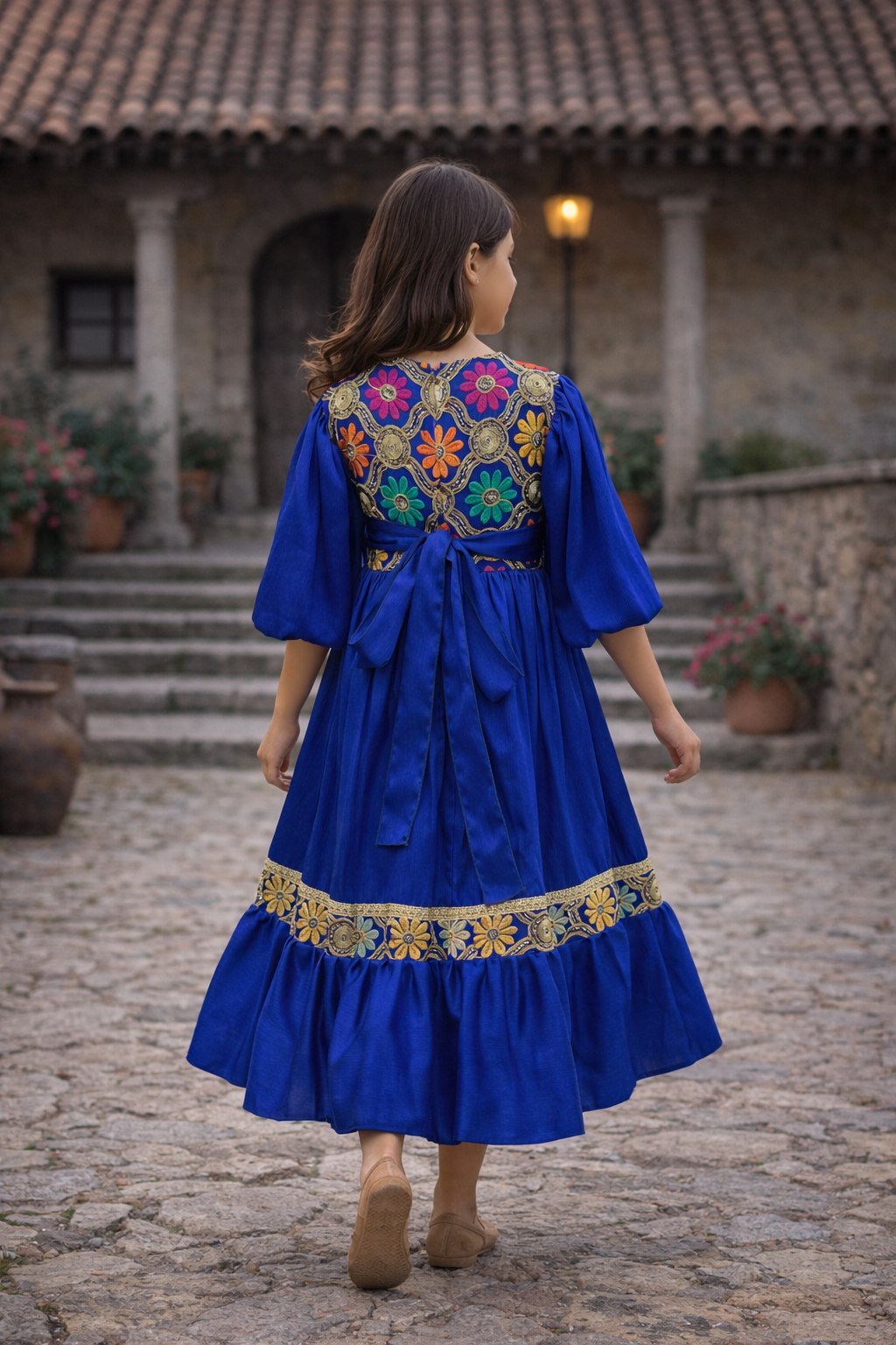 Girls Hugallaila Dress | Traditional Dress Dark Blue - Image 3