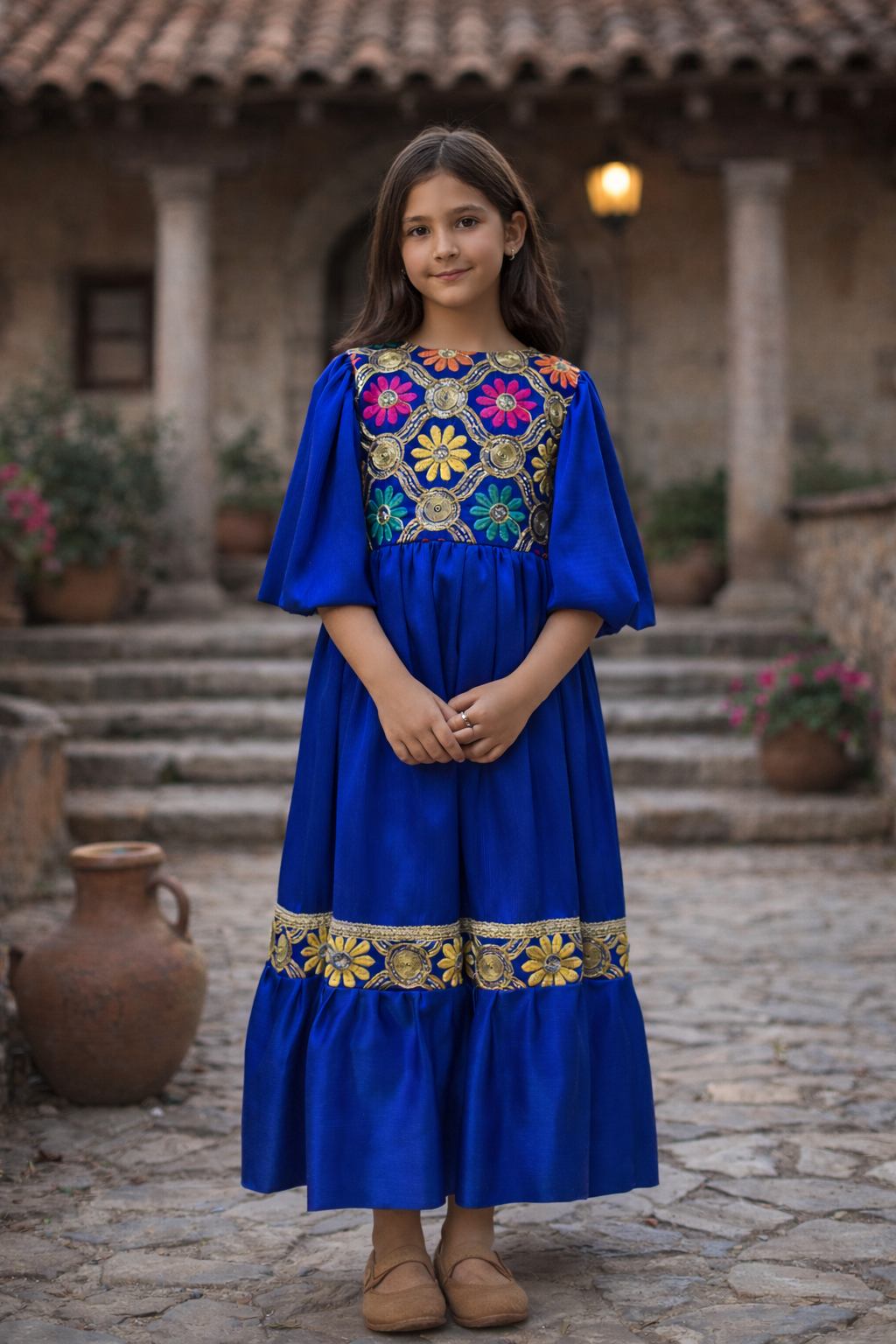 Girls Hugallaila Dress | Traditional Dress Dark Blue - Image 2