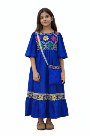Girls Hugallaila Dress | Traditional Dress  Dark Blue