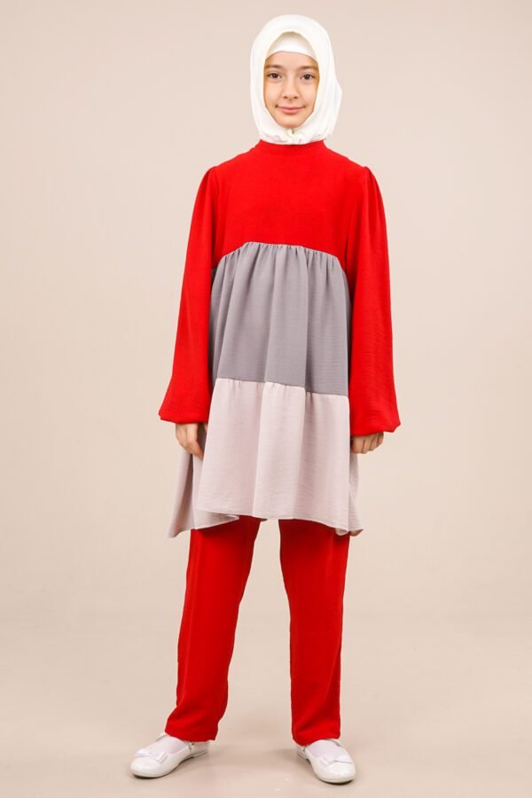 Spring Summer Special Discount Girls Dress Tunic & Pant Red Lamora