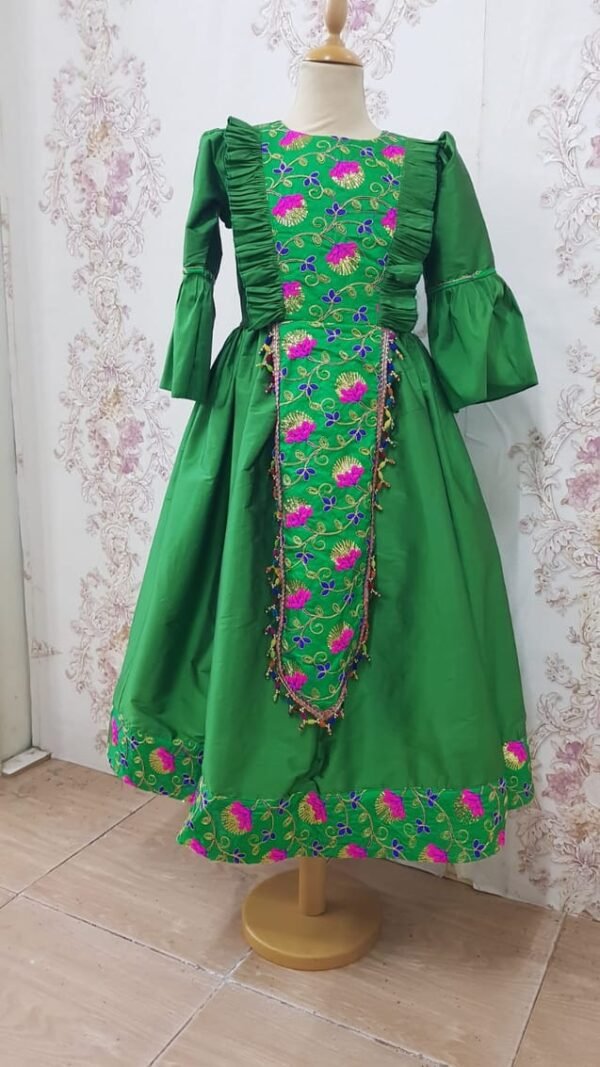 Grils Traditional Dress Green Lamora