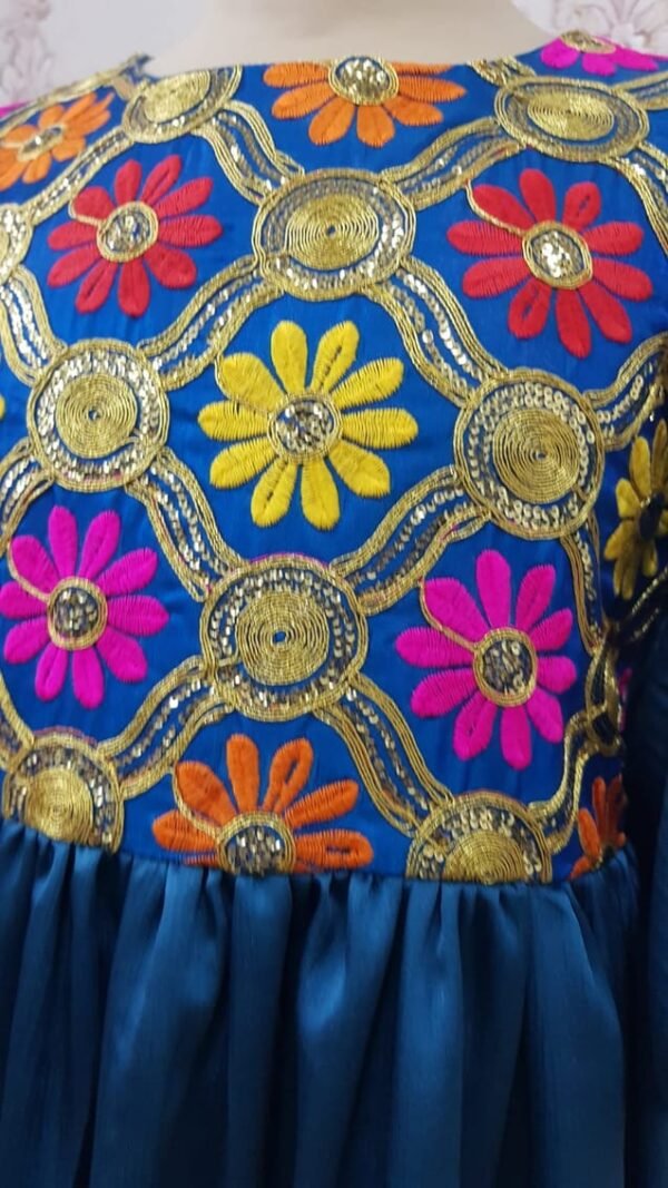 Traditional Dress Blue Floral Lamora