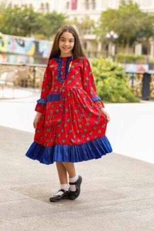 Traditional Dress Red Floral Lamora