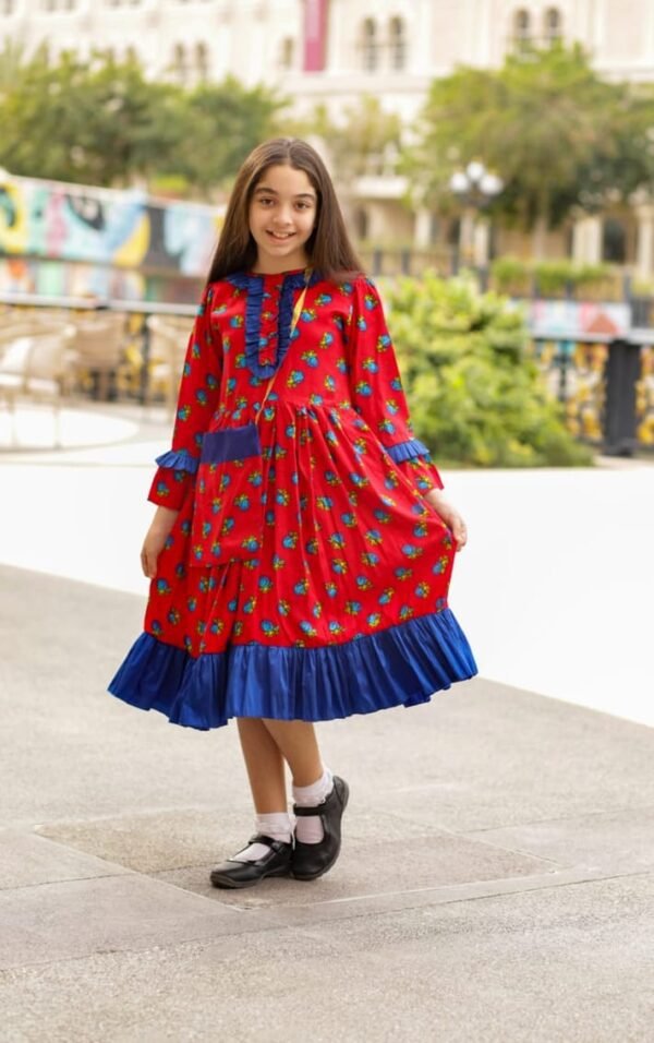 Traditional Dress Red Floral Lamora