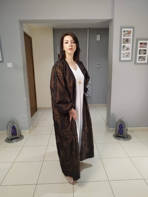 Women Abaya Maroon Lamora