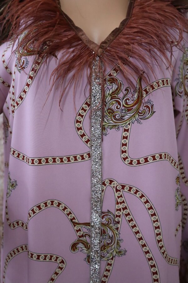 Women Jallabiya Pink With Feathers - Pink Lamora