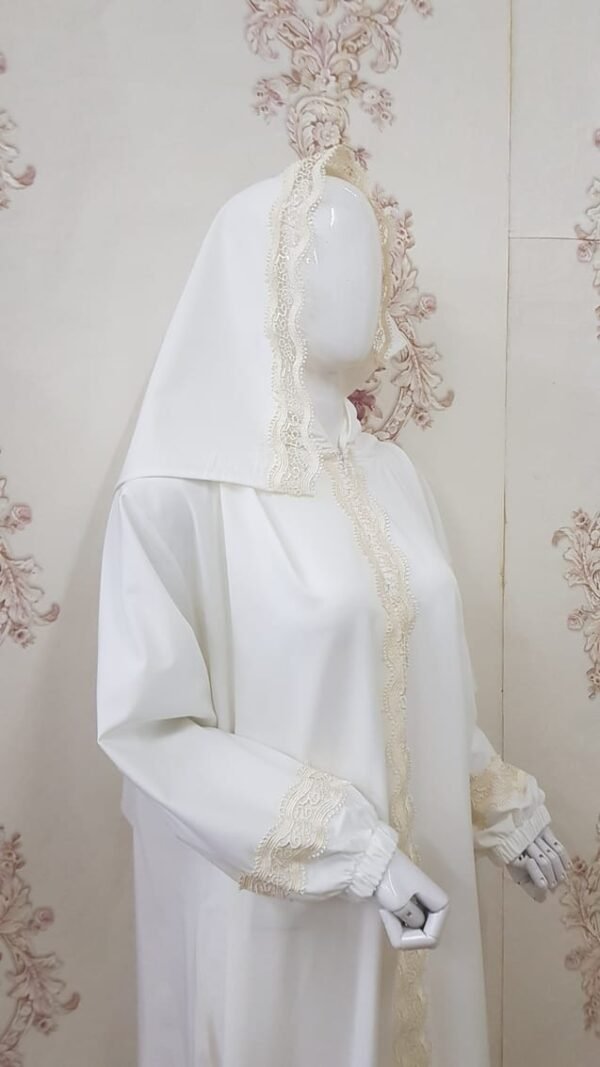 Women Prayer Dress Mercury With Off White Dantel Lamora