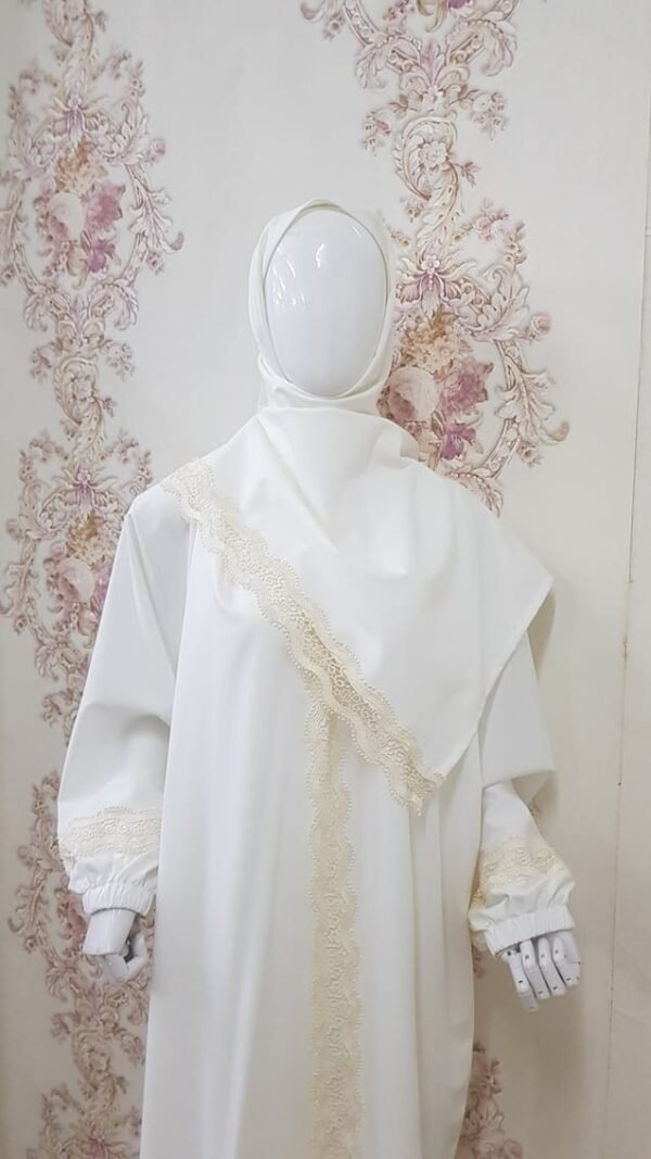 Women Prayer Dress Mercury With Off White Dantel Lamora