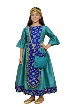 Girls Hugallaila Traditional Dress - Turquoise