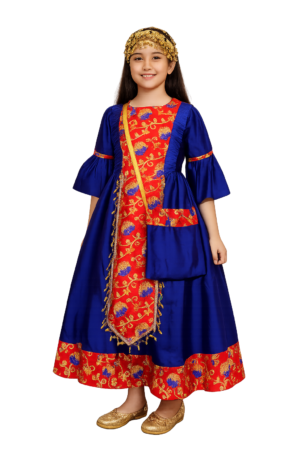 Girls Hugallaila Traditional Dress Mix Blue فستان حق الليلة