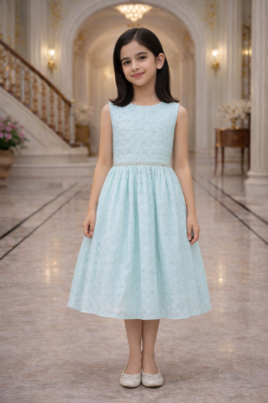Sleeveless Mirror Party Dress For Fashionable Girls Turquoise