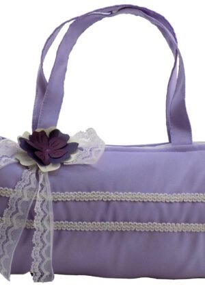 Girls Hand Bag Light Purple With Lace & Flower Lamora