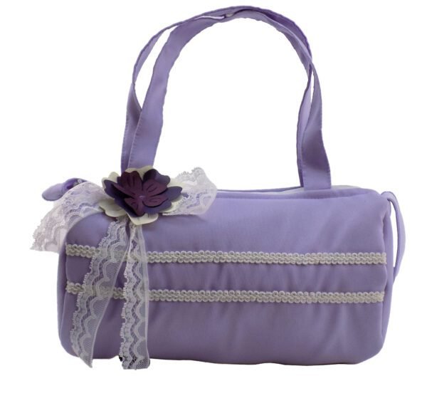 Girls Hand Bag Light Purple With Lace & Flower Lamora