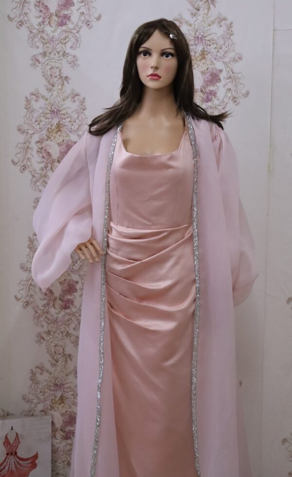 Ladies Organza Dress Long 2 Pcs – Pink Lamora