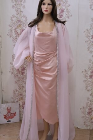 Ladies Organza Dress Long 2 Pcs – Pink Lamora
