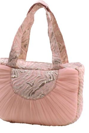 Fashionable Girls Hand Bag Light Pink With Tulle Lamora
