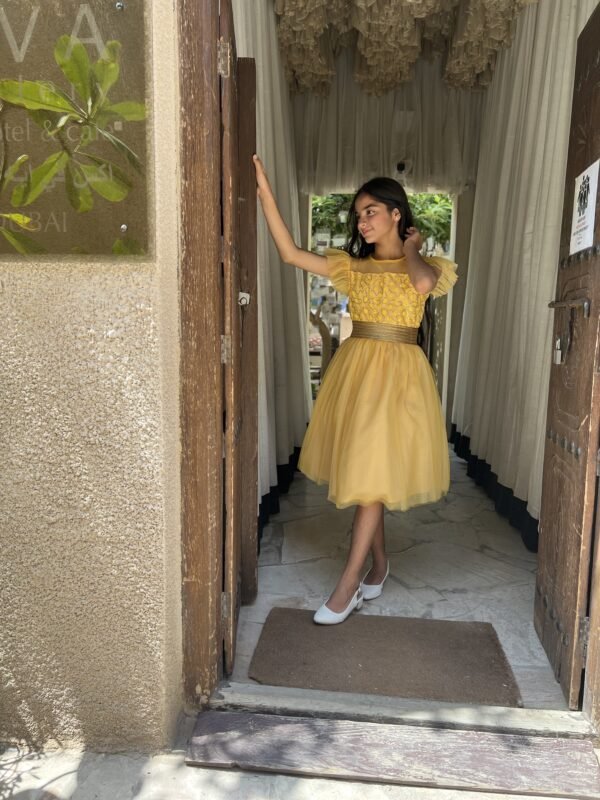 Shop Tulle Girls Party Dress - Yellow Lamora