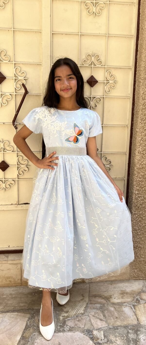 Girls-Party-Dress-Light-Blue-With-Tulle-Butterfly-–-Lamora-1