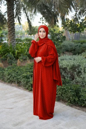 Lamora's Prayer Dress For Women ملابس صلاة للنساء Crimson Red