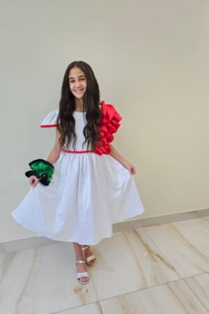 Charming White UAE National Day Dress For Girls