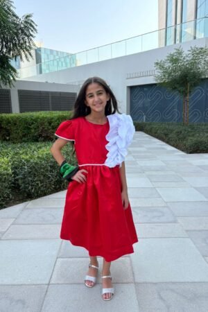 Stunning Red UAE National Day Dress For Girls