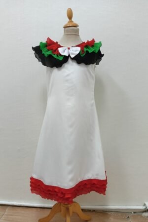 UAE National Day Dress For Girls White Ruffle