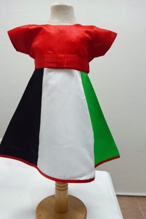 UAE National Day Dress for Girls - Red Bodice & Flag Skirt