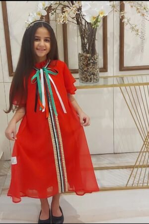 UAE National Day Dress for Girls - Red & Flag Colors