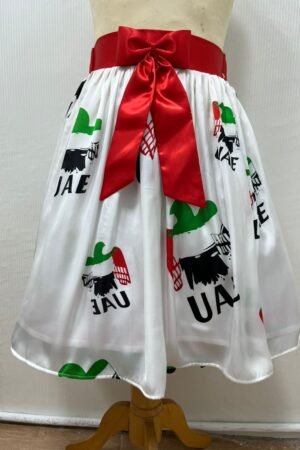 UAE National Day Skirt - Flag Logo Print & Red Waistband