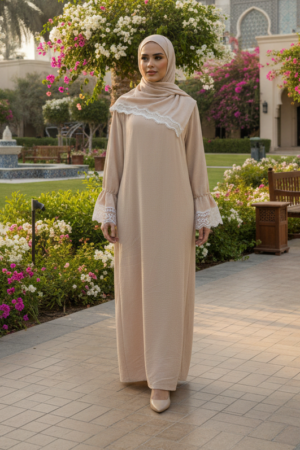 ladies prayer dress beige lamora (5)