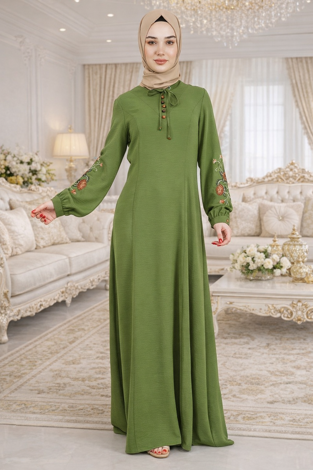 Dantel Party Dress For Girls With With Maroon Ribbon Lamora