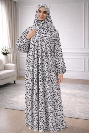 Black flowers Rayon prayer dress