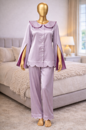 Satin Ladies Pejama Set Two-Piece Sleepwear
