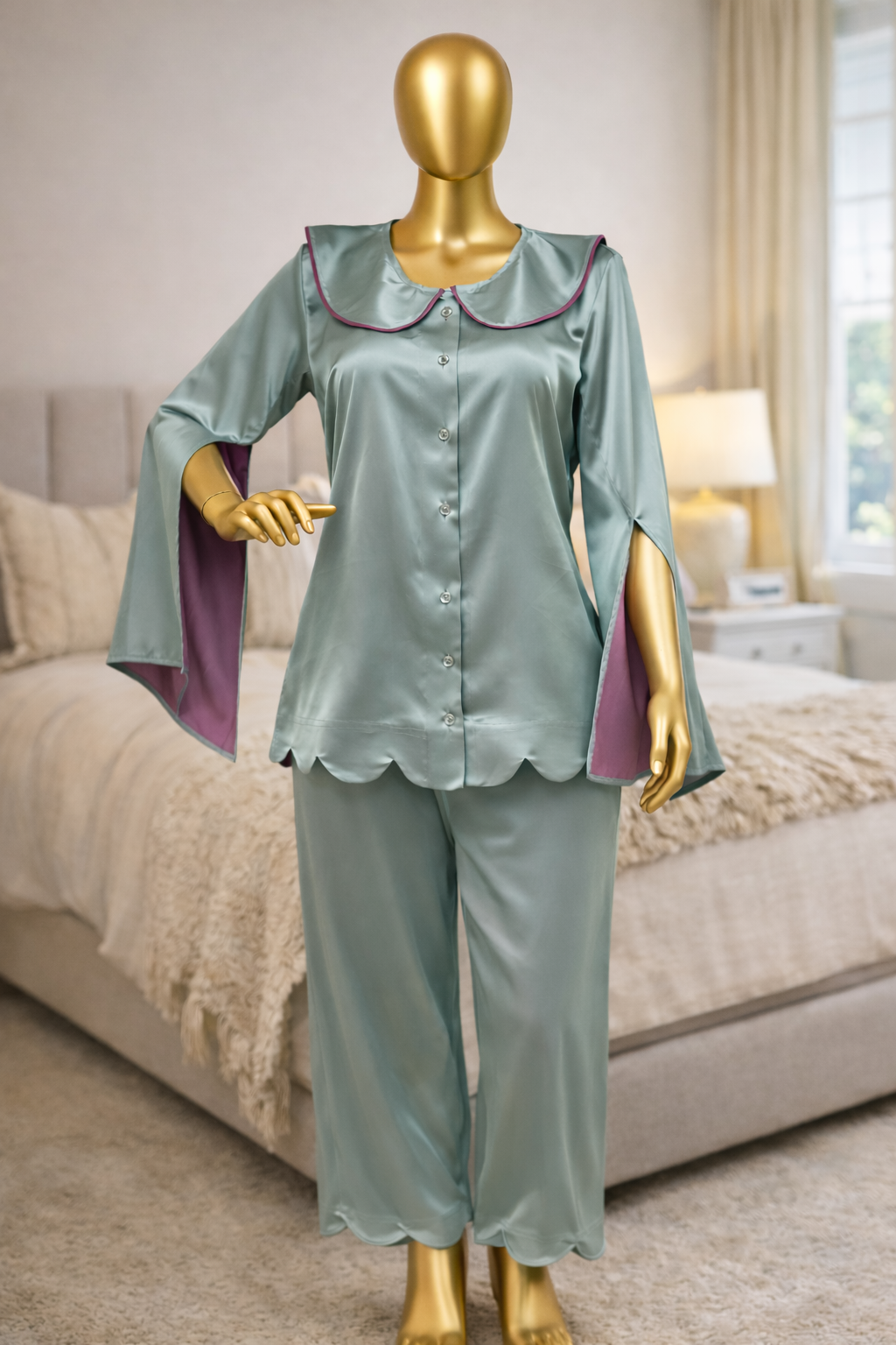 Ladies Pajama Green Armany Satan