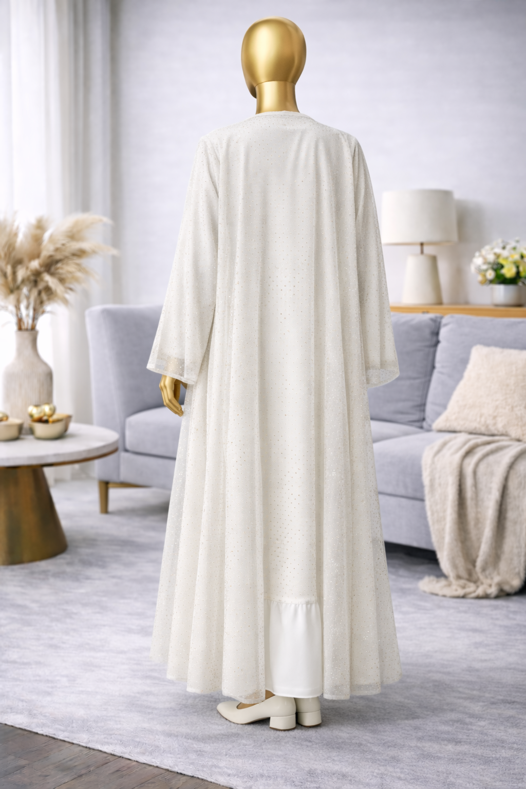 Transparent ladies Abaya with white under Abaya - Image 5