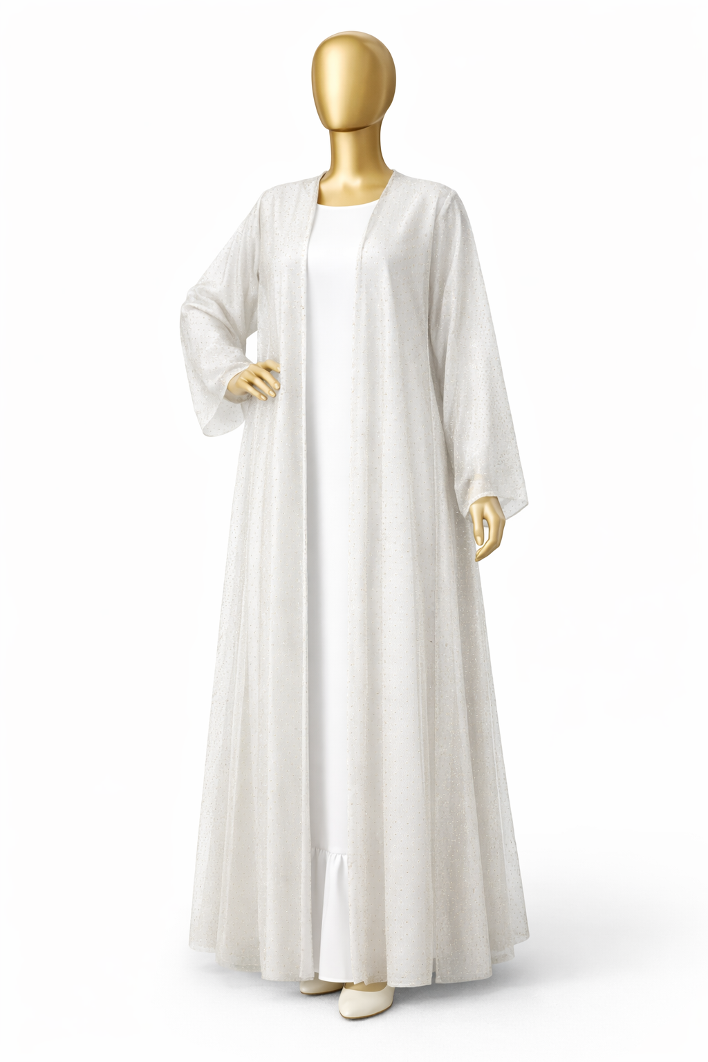 Transparent ladies Abaya with white under Abaya - Image 3
