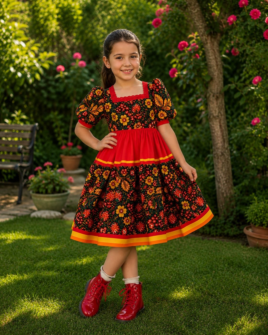 Floral Girls Frock - Image 2