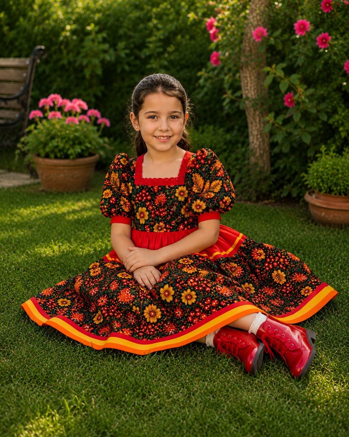 Floral Girls Frock - Image 3