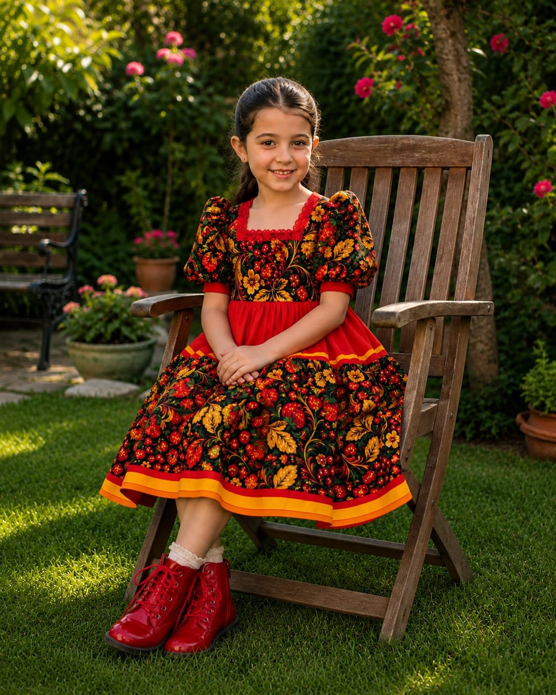 Floral Girls Frock - Image 4